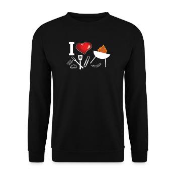 Idée de barbecue et de cadeau de camping-car - Sweat-shirt Unisexe - noir - Devant - Alina (178cm) & Michal (187cm)