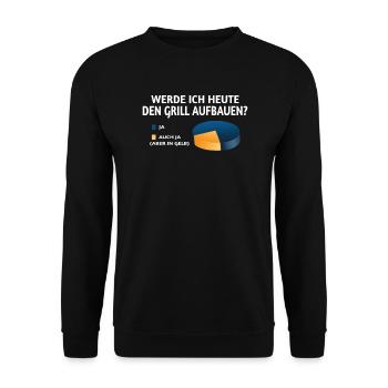Grillen und Camper Geschenkidee - Unisex Pullover - Schwarz - Vorne - Alina (178cm) & Michal (187cm)