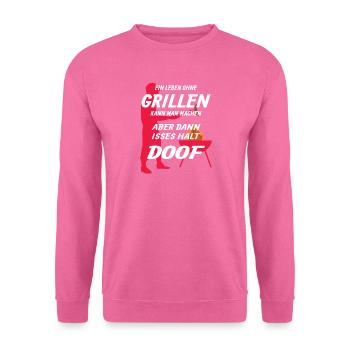 Grillen und Camper Geschenkidee - Unisex Pullover - Pink - Vorne