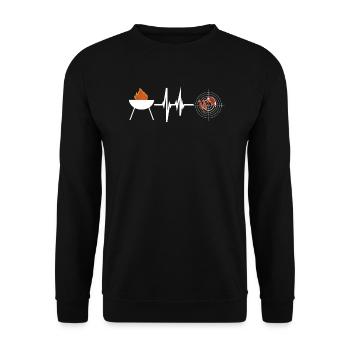 Idée de barbecue et de cadeau de camping-car - Sweat-shirt Unisexe - noir - Devant - Alina (178cm) & Michal (187cm)