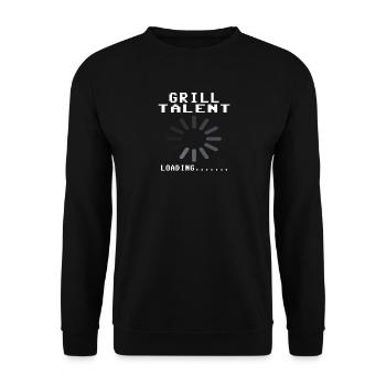Grillen und Camper Geschenkidee - Unisex Pullover - Schwarz - Vorne - Alina (178cm) & Michal (187cm)