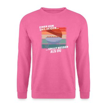 Grillen und Camper Geschenkidee - Unisex Pullover - Pink - Vorne