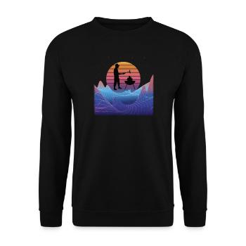 Idée de barbecue et de cadeau de camping-car - Sweat-shirt Unisexe - noir - Devant - Alina (178cm) & Michal (187cm)