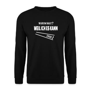 Geschenkidee Skat Kartenspieler - Unisex Pullover - Schwarz - Vorne - Alina (178cm) & Michal (187cm)
