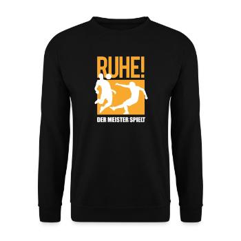 Fußballzubehör Geschenkidee Fußballfan - Unisex Pullover - Schwarz - Vorne - Alina (178cm) & Michal (187cm)