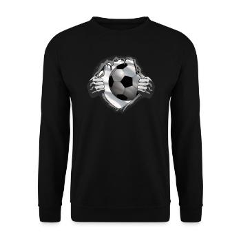 Fußballzubehör Geschenkidee Fußballfan - Unisex Pullover - Schwarz - Vorne - Alina (178cm) & Michal (187cm)