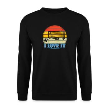 Football Accessories Gift Idea Football Fan - Unisex Sweatshirt - black - Front - Alina (178cm) & Michal (187cm)