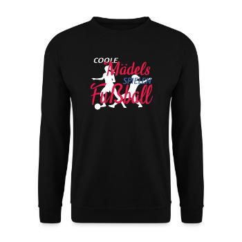 Fußballzubehör Geschenkidee Fußballfan - Unisex Pullover - Schwarz - Vorne - Alina (178cm) & Michal (187cm)