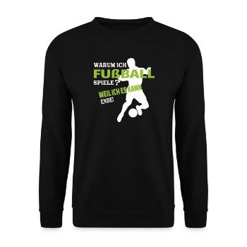 Fußballzubehör Geschenkidee Fußballfan - Unisex Pullover - Schwarz - Vorne - Alina (178cm) & Michal (187cm)