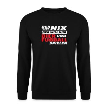 Fußballzubehör Geschenkidee Fußballfan - Unisex Pullover - Schwarz - Vorne - Alina (178cm) & Michal (187cm)