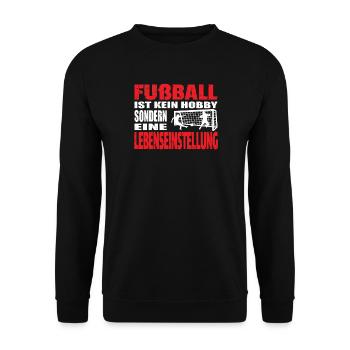 Fußballzubehör Geschenkidee Fußballfan - Unisex Pullover - Schwarz - Vorne - Alina (178cm) & Michal (187cm)