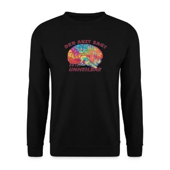 Fußballzubehör Geschenkidee Fußballfan - Unisex Pullover - Schwarz - Vorne - Alina (178cm) & Michal (187cm)