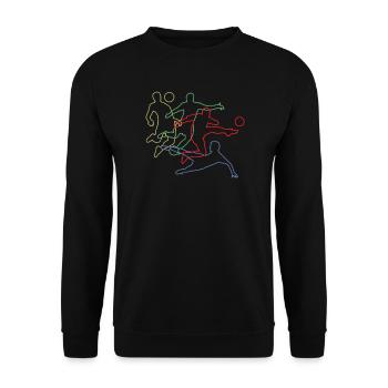 Football Accessories Gift Idea Football Fan - Unisex Sweatshirt - black - Front - Alina (178cm) & Michal (187cm)