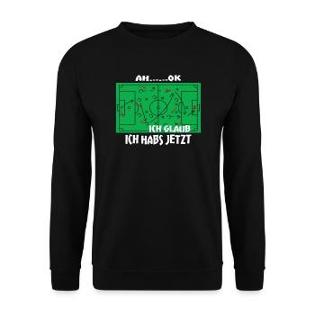 Fußballzubehör Geschenkidee Fußballfan - Unisex Pullover - Schwarz - Vorne - Alina (178cm) & Michal (187cm)