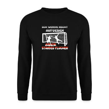 Fußballzubehör Geschenkidee Fußballfan - Unisex Pullover - Schwarz - Vorne - Alina (178cm) & Michal (187cm)
