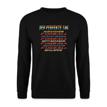 Fußballzubehör Geschenkidee Fußballfan - Unisex Pullover - Schwarz - Vorne - Alina (178cm) & Michal (187cm)