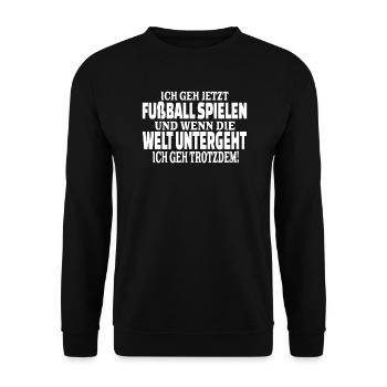 Fußballzubehör Geschenkidee Fußballfan - Unisex Pullover - Schwarz - Vorne - Alina (178cm) & Michal (187cm)