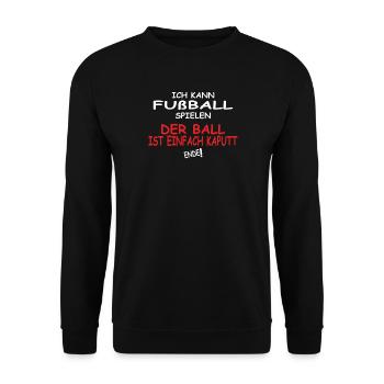 Fußballzubehör Geschenkidee Fußballfan - Unisex Pullover - Schwarz - Vorne - Alina (178cm) & Michal (187cm)