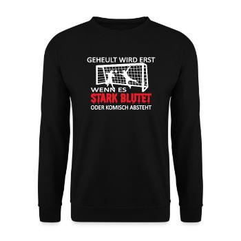 Fußballzubehör Geschenkidee Fußballfan - Unisex Pullover - Schwarz - Vorne - Alina (178cm) & Michal (187cm)