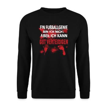Fußballzubehör Geschenkidee Fußballfan - Unisex Pullover - Schwarz - Vorne - Alina (178cm) & Michal (187cm)