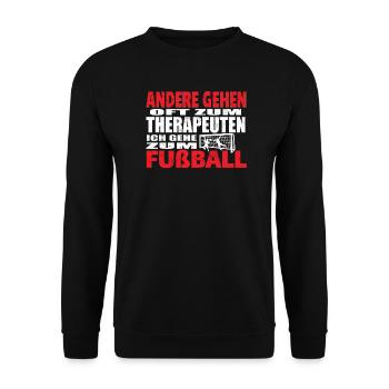 Fußballzubehör Geschenkidee Fußballfan - Unisex Pullover - Schwarz - Vorne - Alina (178cm) & Michal (187cm)
