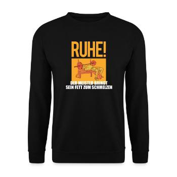 Fitnesszubehör für Sportler - Unisex Pullover - Schwarz - Vorne - Alina (178cm) & Michal (187cm)