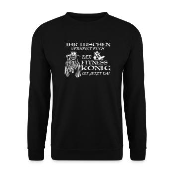 Fitnesszubehör für Sportler - Unisex Pullover - Schwarz - Vorne - Alina (178cm) & Michal (187cm)