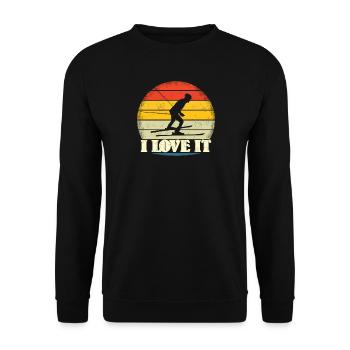 Ski accessories for skiers - Unisex Sweatshirt - black - Front - Alina (178cm) & Michal (187cm)