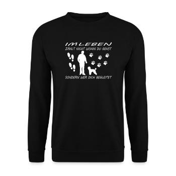 Hundezubehör Pudel Hundebesitzer - Unisex Pullover - Schwarz - Vorne - Alina (178cm) & Michal (187cm)