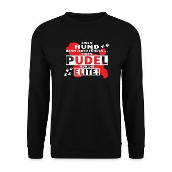 Hundezubehör Pudel Hundebesitzer - Unisex Pullover - Schwarz - Vorne - Alina (178cm) & Michal (187cm)