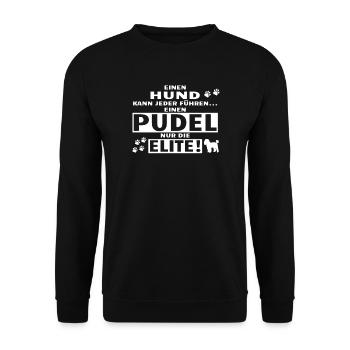 Hundezubehör Pudel Hundebesitzer - Unisex Pullover - Schwarz - Vorne - Alina (178cm) & Michal (187cm)