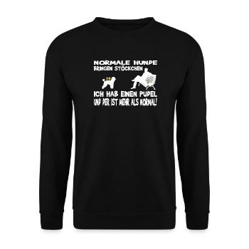 Hundezubehör Pudel Hundebesitzer - Unisex Pullover - Schwarz - Vorne - Alina (178cm) & Michal (187cm)