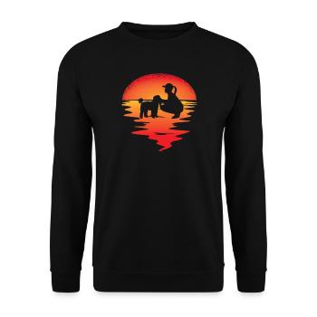 Hundezubehör Pudel Hundebesitzer - Unisex Pullover - Schwarz - Vorne - Alina (178cm) & Michal (187cm)