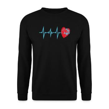 Dogs German Wirehaired Dog Owners - Unisex Sweatshirt - black - Front - Alina (178cm) & Michal (187cm)