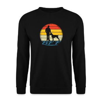 Dogs German Wirehaired Dog Owners - Unisex Sweatshirt - black - Front - Alina (178cm) & Michal (187cm)