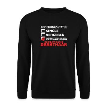 Hunde Deutsch Drahthaar Hundebesitzer - Unisex Pullover - Schwarz - Vorne - Alina (178cm) & Michal (187cm)