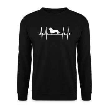 Chien teckel Propriétaire de chien Gechenkidee - Sweat-shirt Unisexe - noir - Devant - Alina (178cm) & Michal (187cm)