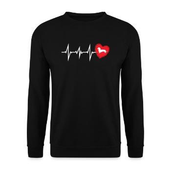 Chien teckel Propriétaire de chien Gechenkidee - Sweat-shirt Unisexe - noir - Devant - Alina (178cm) & Michal (187cm)