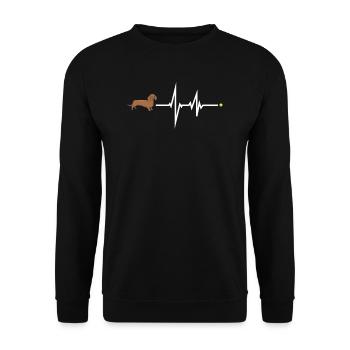 Chien teckel Propriétaire de chien Gechenkidee - Sweat-shirt Unisexe - noir - Devant - Alina (178cm) & Michal (187cm)
