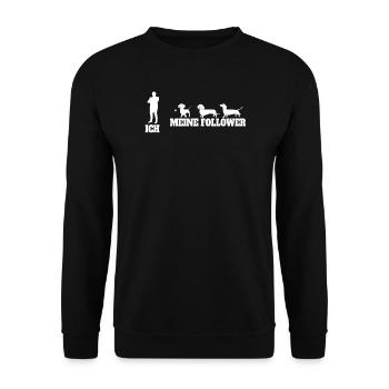 Hund Dackel Hundebesitzer Gechenkidee - Unisex Pullover - Schwarz - Vorne - Alina (178cm) & Michal (187cm)