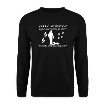 Hund Dackel Hundebesitzer Gechenkidee - Unisex Pullover - Schwarz - Vorne - Alina (178cm) & Michal (187cm)