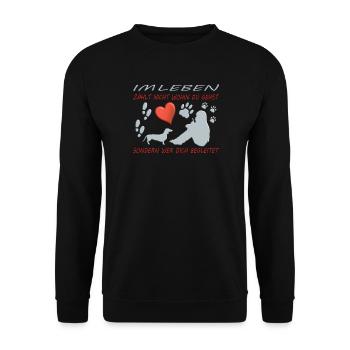 Hund Dackel Hundebesitzer Gechenkidee - Unisex Pullover - Schwarz - Vorne - Alina (178cm) & Michal (187cm)