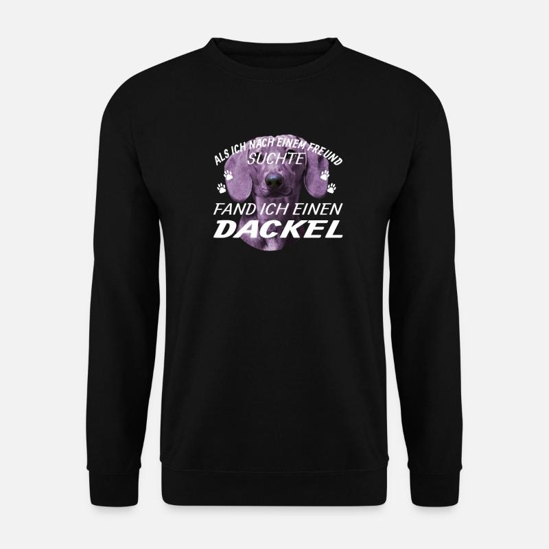 Hund Dackel Hundebesitzer Geschenkidee - Unisex Pullover - Schwarz