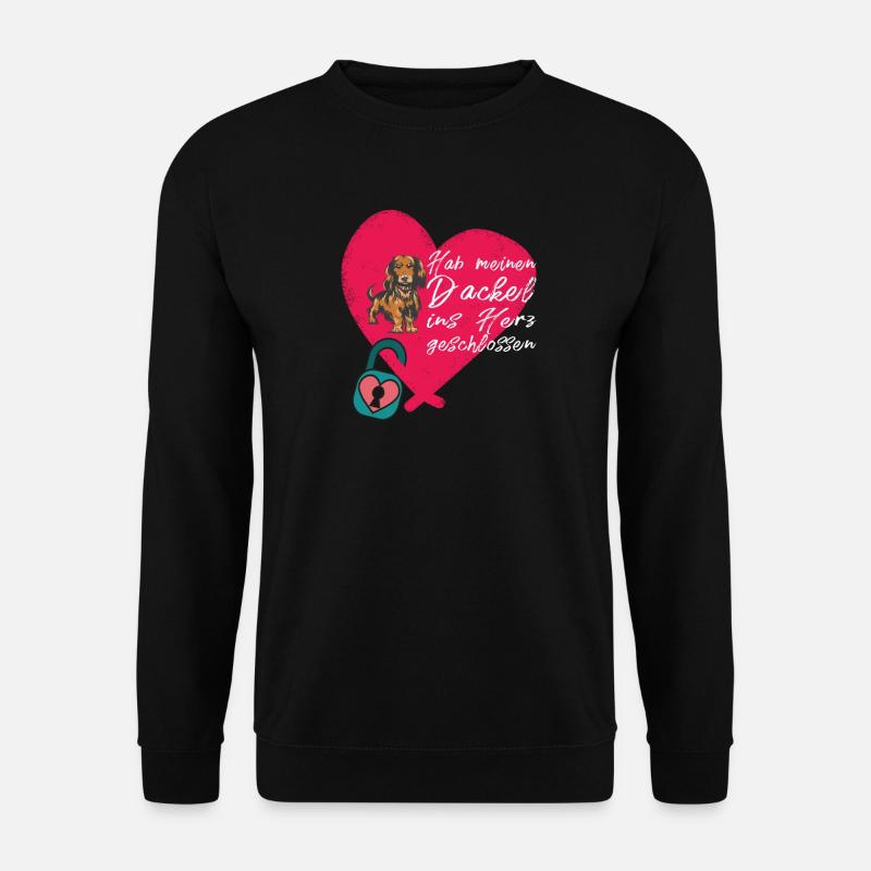 Hund Dackel Hundebesitzer Geschenkidee - Unisex Pullover - Schwarz