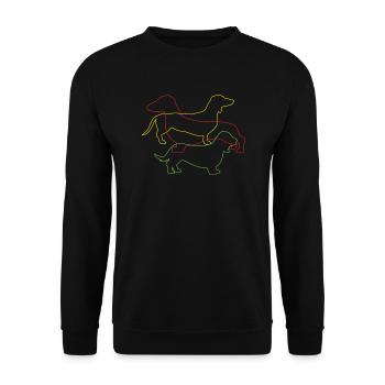 Teckel de race de chien pour les amoureux des chiens - Sweat-shirt Unisexe - noir - Devant - Alina (178cm) & Michal (187cm)