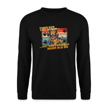 Hunderasse Dackel für Hundeliebhaber - Unisex Pullover - Schwarz - Vorne - Alina (178cm) & Michal (187cm)