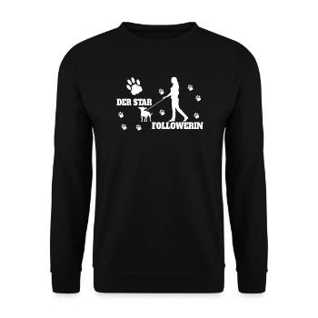 Hund Chihuahua Hundebesitzer Gechenkidee - Unisex Pullover - Schwarz - Vorne - Alina (178cm) & Michal (187cm)