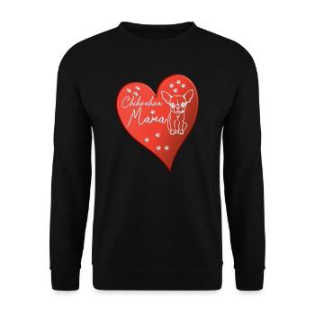 Hund Chihuahua Hundebesitzer Gechenkidee - Unisex Pullover - Schwarz - Vorne - Alina (178cm) & Michal (187cm)