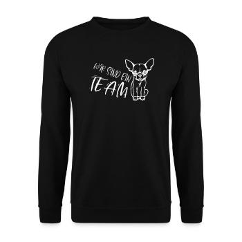 Hund Chihuahua Hundebesitzer Gechenkidee - Unisex Pullover - Schwarz - Vorne - Alina (178cm) & Michal (187cm)