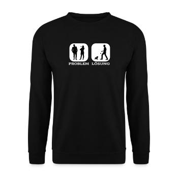 Hund Chihuahua Hundebesitzer Gechenkidee - Unisex Pullover - Schwarz - Vorne - Alina (178cm) & Michal (187cm)